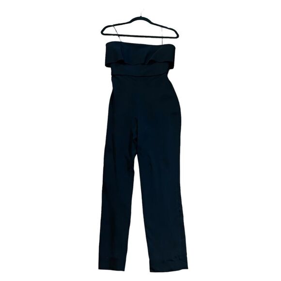 Revolve CUSHNIE et OCHS Strapless Foldover black jumpsuit - Picture 3 of 8